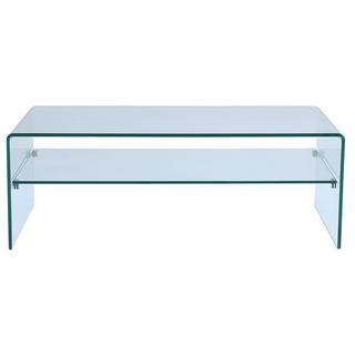 Vente-unique Table basse STILEOS Double plateau Verre trempé  