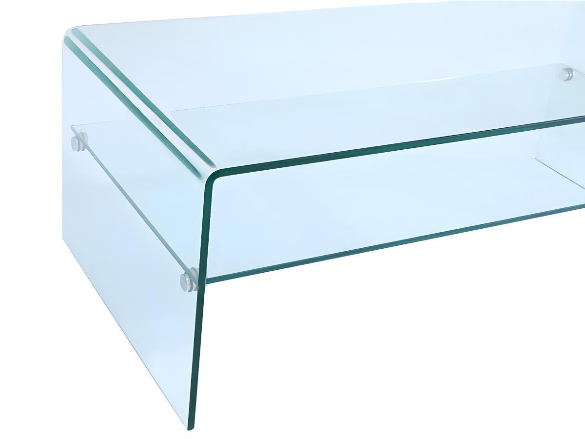 Vente-unique Table basse STILEOS Double plateau Verre trempé  