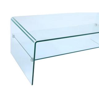 Vente-unique Table basse STILEOS Double plateau Verre trempé  