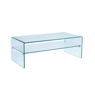 Vente-unique Table basse STILEOS Double plateau Verre trempé  