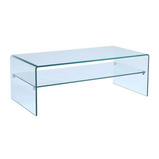 Vente-unique Table basse STILEOS Double plateau Verre trempé  