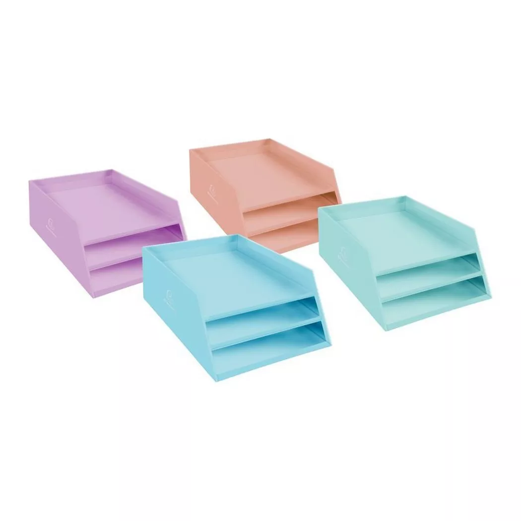 Exacompta – Briefablage Aquarel A4 3 Fächer, 21cm, Multicolor
