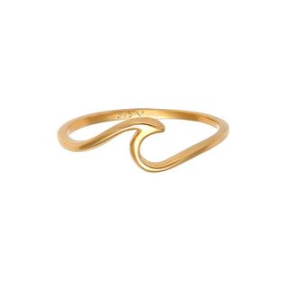 Elli  Ring Wellen Wave Strand Maritim 375 Gelbgold 