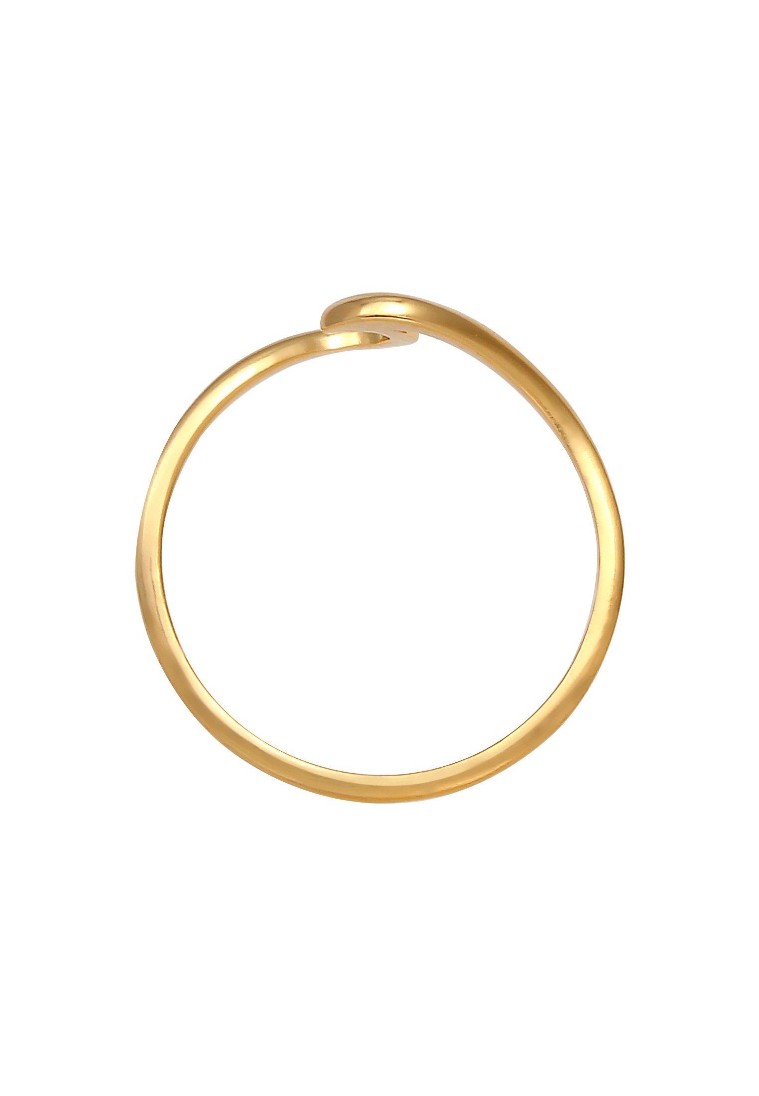 Elli  Ring Wellen Wave Strand Maritim 375 Gelbgold 