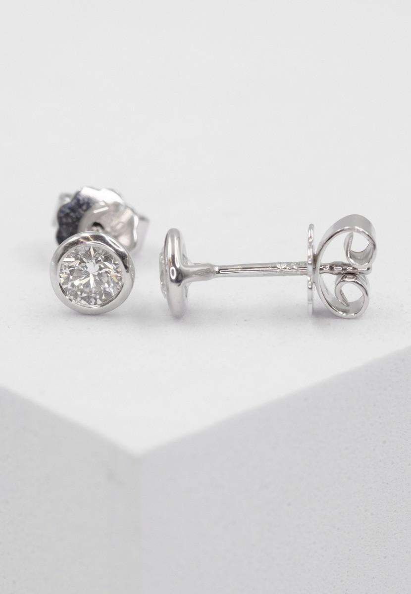 MUAU Schmuck  Clous d'oreilles en diamant 0,40ct. or blanc 750 