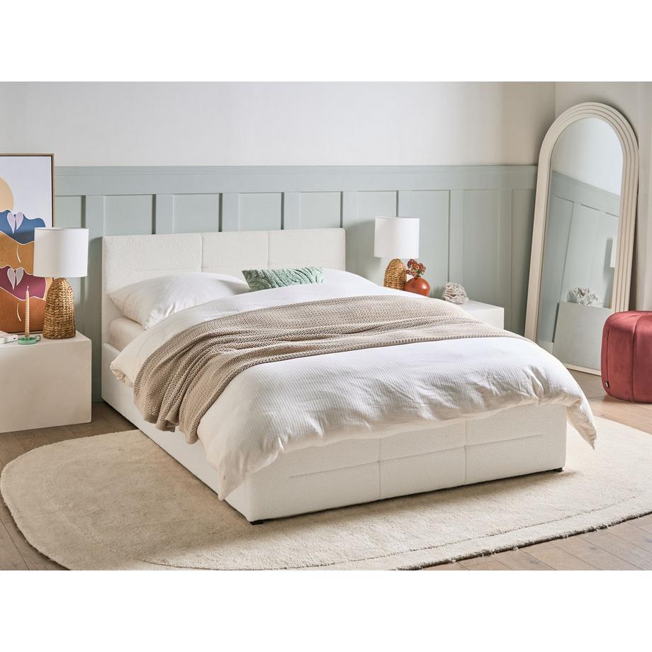 Beliani Bett mit Stauraum aus Bouclé  MASSOGNES  