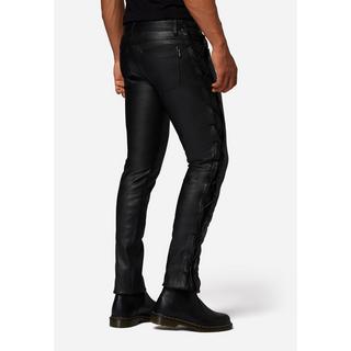 RICANO  Pantalon en cuir pour hommes, avec lacets, en cuir de vache ciré. 