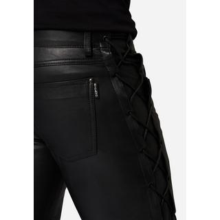 RICANO  Pantalon en cuir pour hommes, avec lacets, en cuir de vache ciré. 