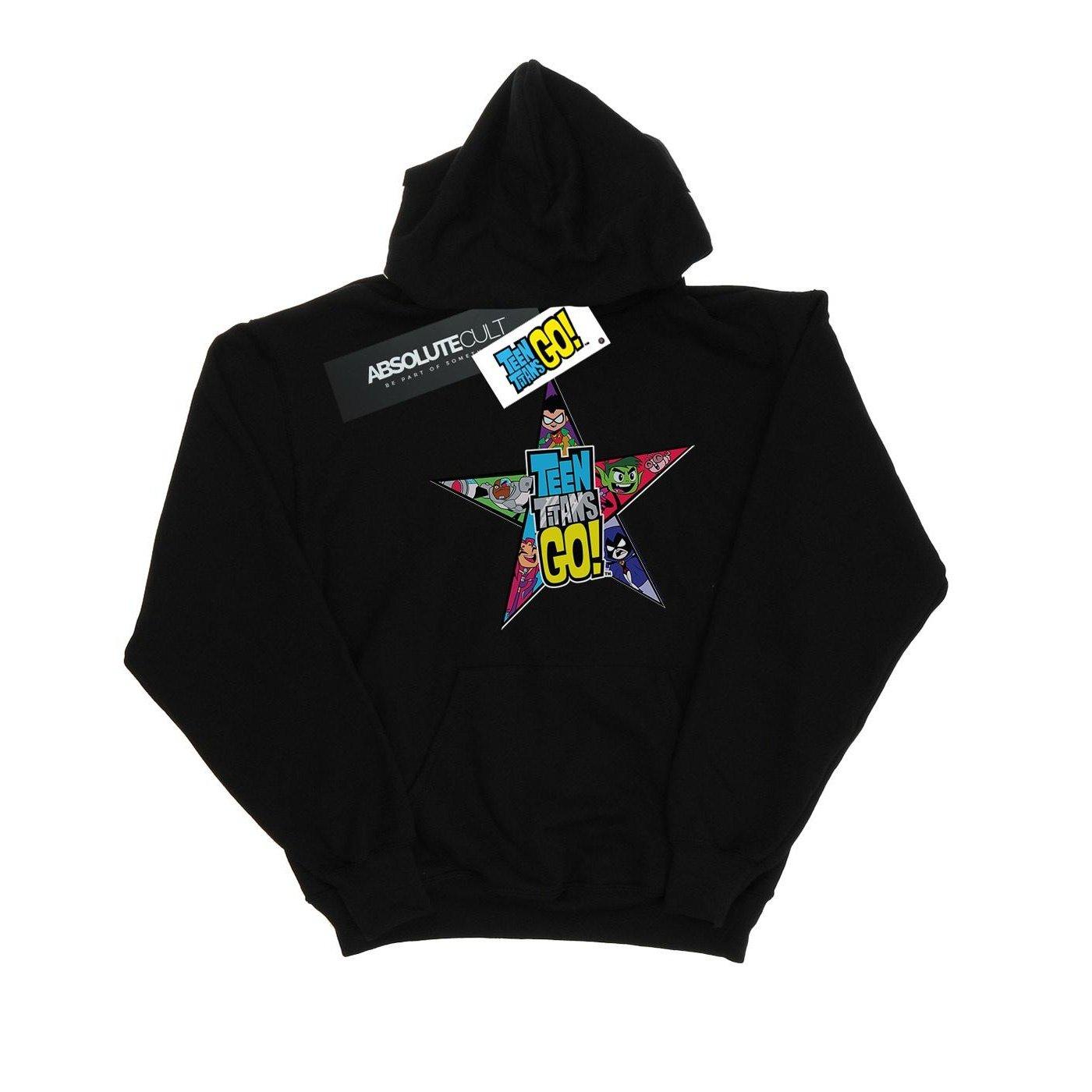 Image of Teen Titans Go Star Logo Kapuzenpullover Mädchen Schwarz 128