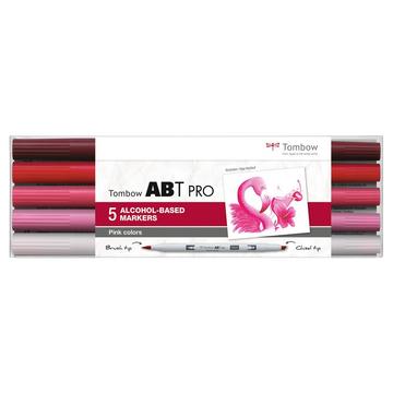Tombow ABT Pro Marker 5 Stück(e) Meißel-/Bürstenspitze Pink