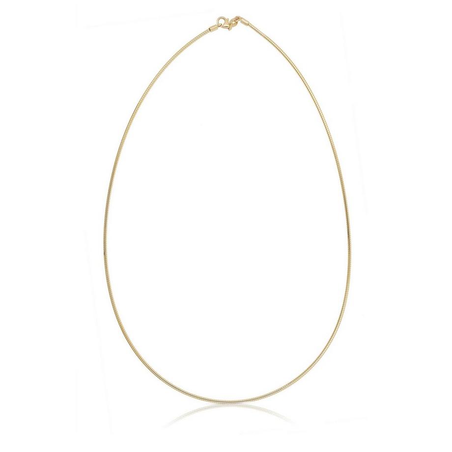 MUAU Schmuck  Collier Omega Glied Gelbgold 750, 1.4mm, 50cm 