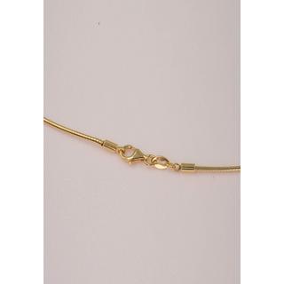 MUAU Schmuck  Collier Omega Glied Gelbgold 750, 1.4mm, 50cm 