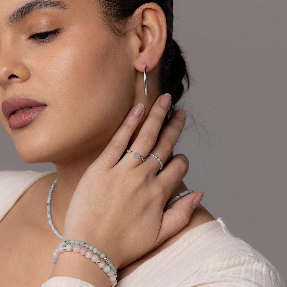 Balibay  Bague  Amalia avec pierre de larimar facettée 