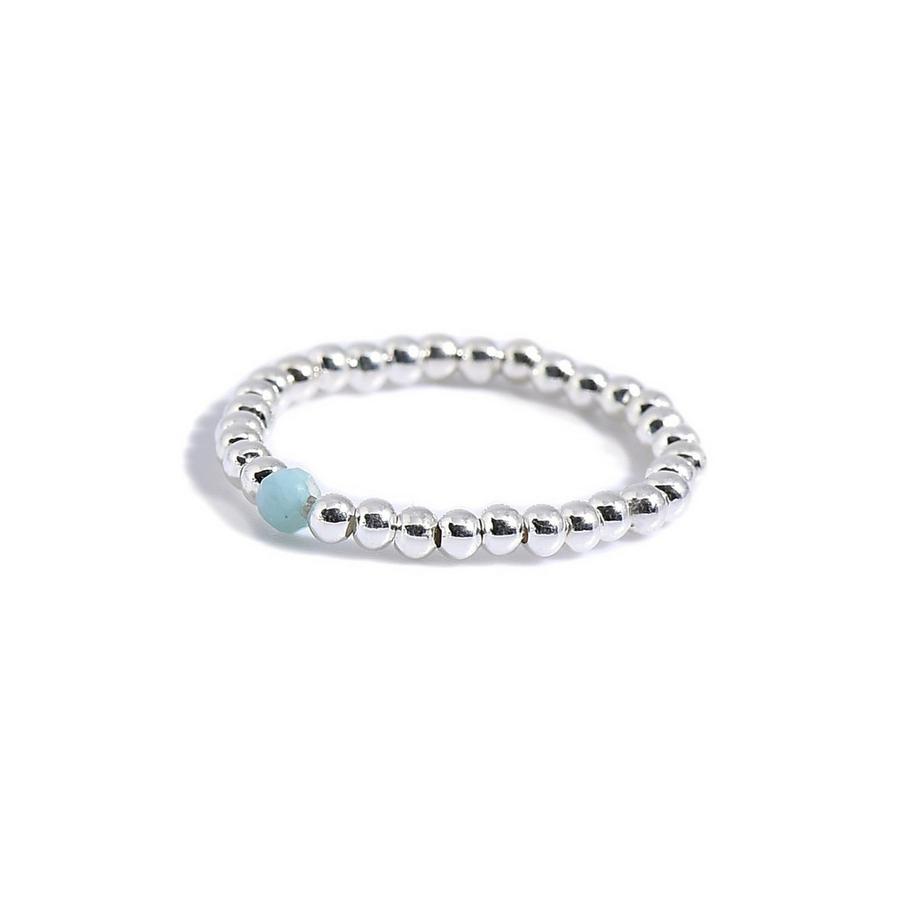 Bague  Amalia avec pierre de larimar facettée