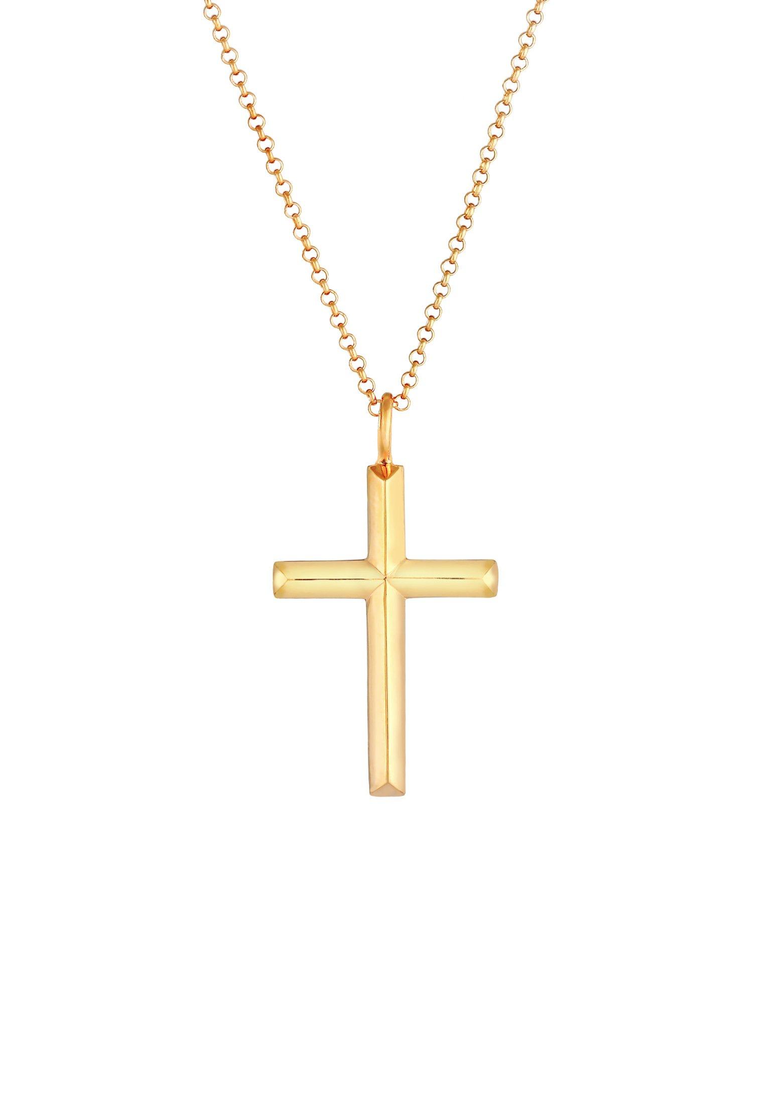 Kuzzoi  Collier Herren Erbskette Kreuz Oxidiert Massiv 925 Silber 