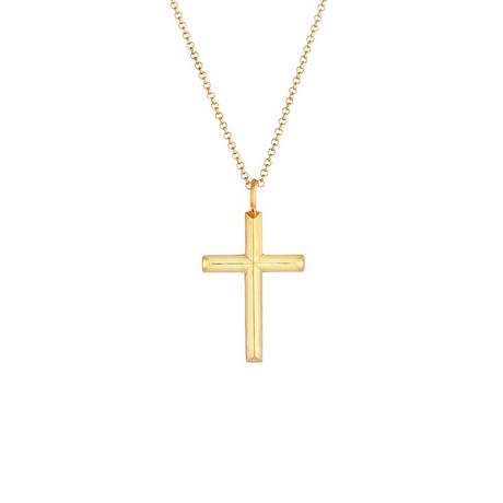 Kuzzoi  Collier Herren Erbskette Kreuz Oxidiert Massiv 925 Silber 