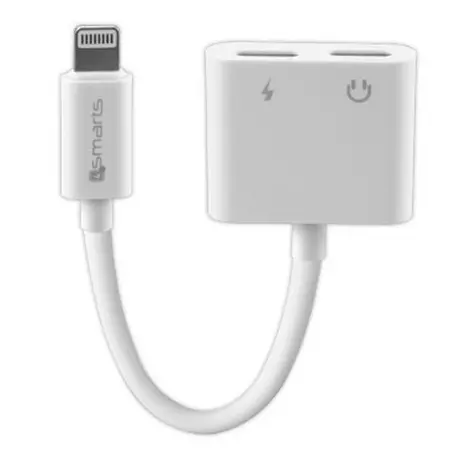 4smarts  Audio and Charging Splitter Lightning Smartphone, Tablet Weiß USB Auto, Indoor 