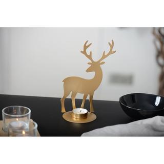 Aulica BOUGEOIR CERF METAL DORE  