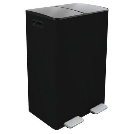 spirella selektive sortierung küche mülleimer Stahl ALIYA 60L (2x30L) Mattschwarz  