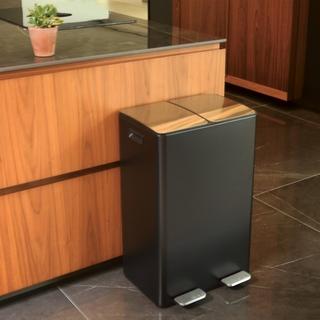 spirella selektive sortierung küche mülleimer Stahl ALIYA 60L (2x30L) Mattschwarz  