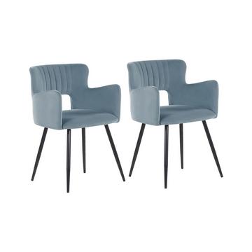 Lot de 2 chaises en Velours Moderne SANILAC