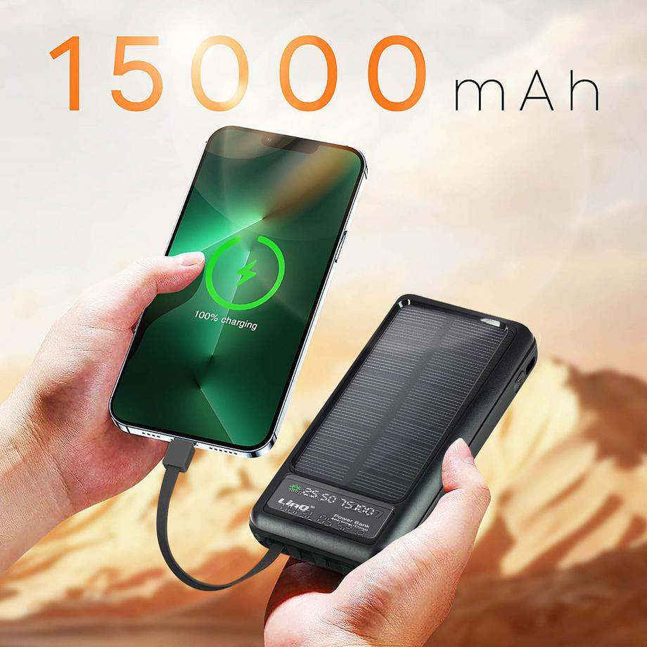 Avizar  Powerbank solare da 15000mAh LinQ nero 