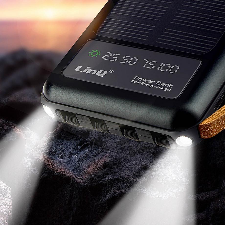 Avizar  Powerbank solare da 15000mAh LinQ nero 
