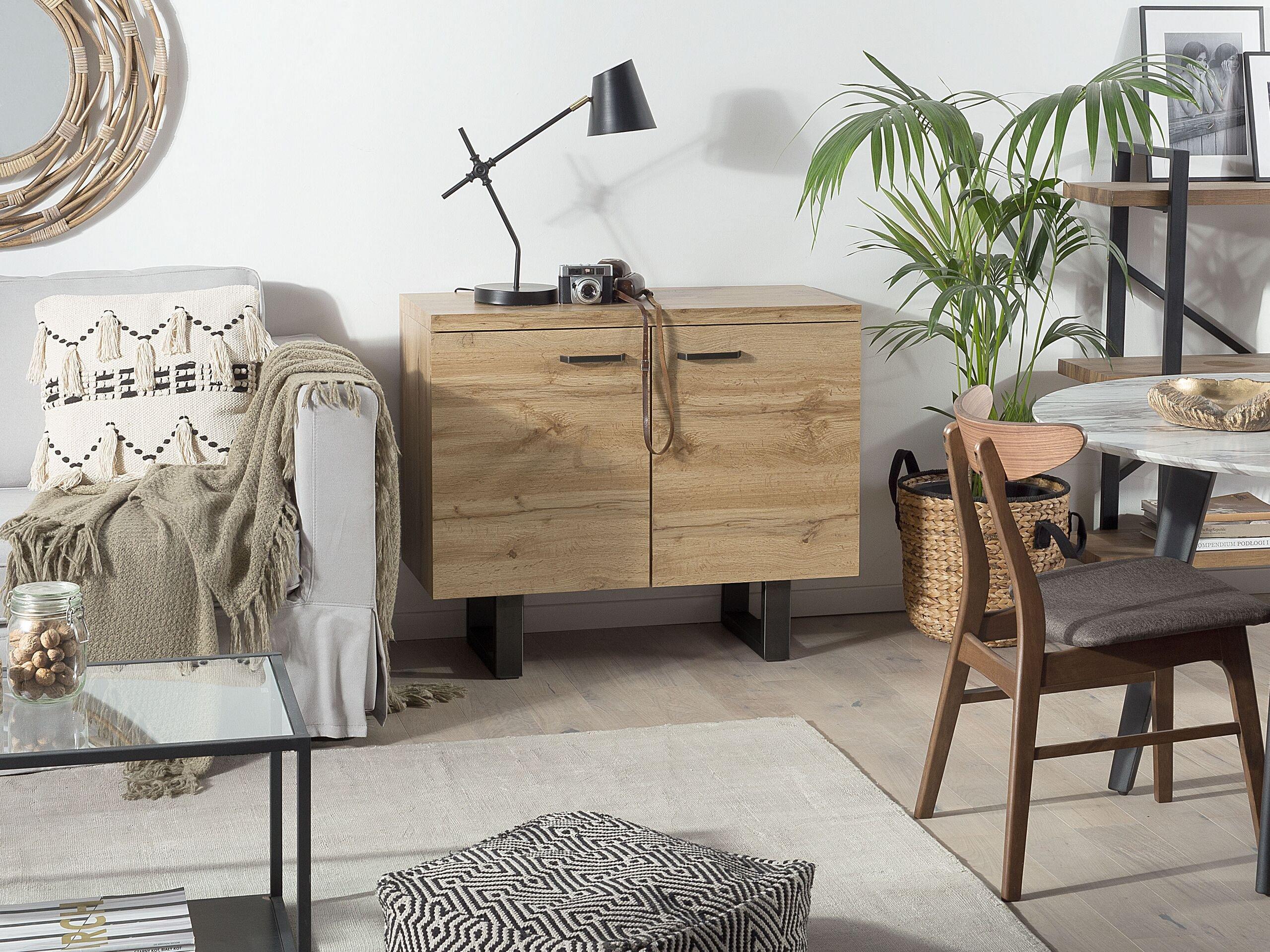 Beliani Sideboard mit 2 Türen aus MDF-Platte Klassisch TIMBER  