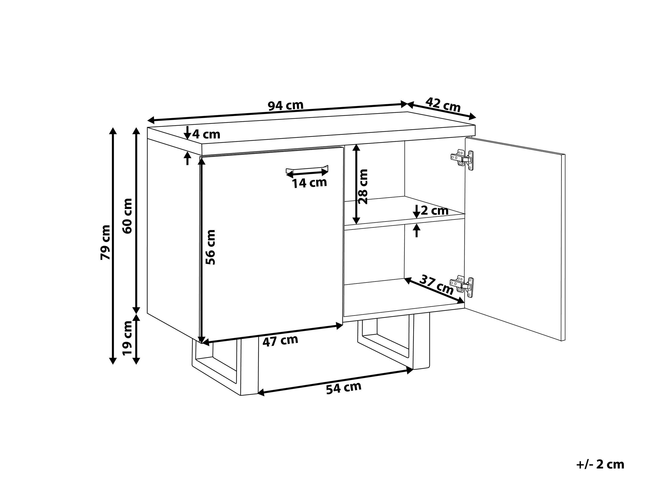 Beliani Credenza a 2 ante en Fibra a media densità (MDF) Classico TIMBER  