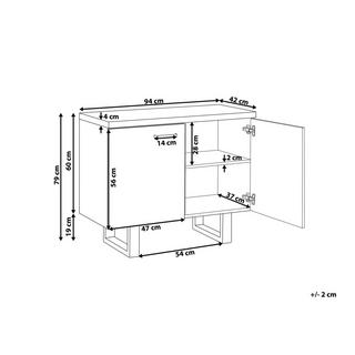 Beliani Credenza a 2 ante en Fibra a media densità (MDF) Classico TIMBER  