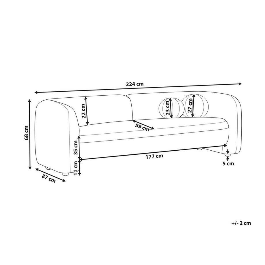 Beliani 3 Sitzer Sofa aus Bouclé Minimalistisch LEIREN  