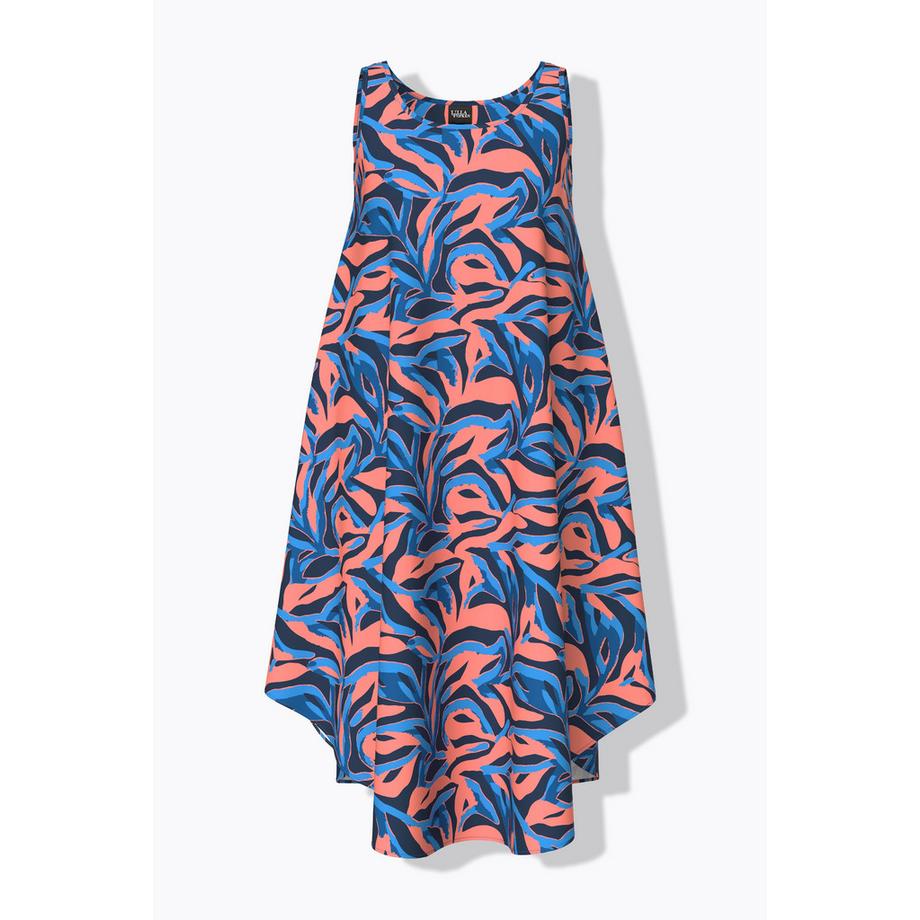 Ulla Popken Korallenmuster Rundhals Ärmelloses Kleid  