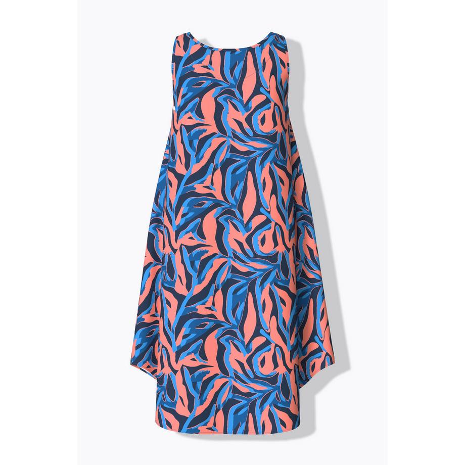 Ulla Popken Korallenmuster Rundhals Ärmelloses Kleid  