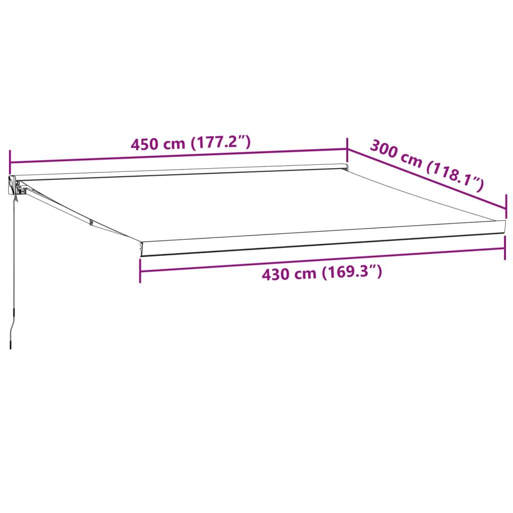 VidaXL Auvent rétractable tissu  