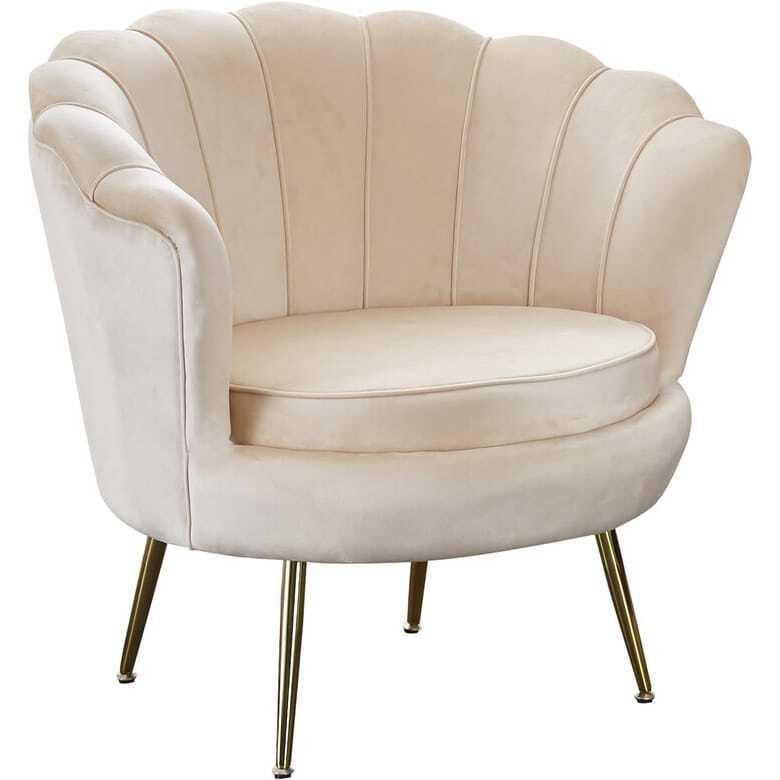 mutoni Fauteuil coquillage velours beige  