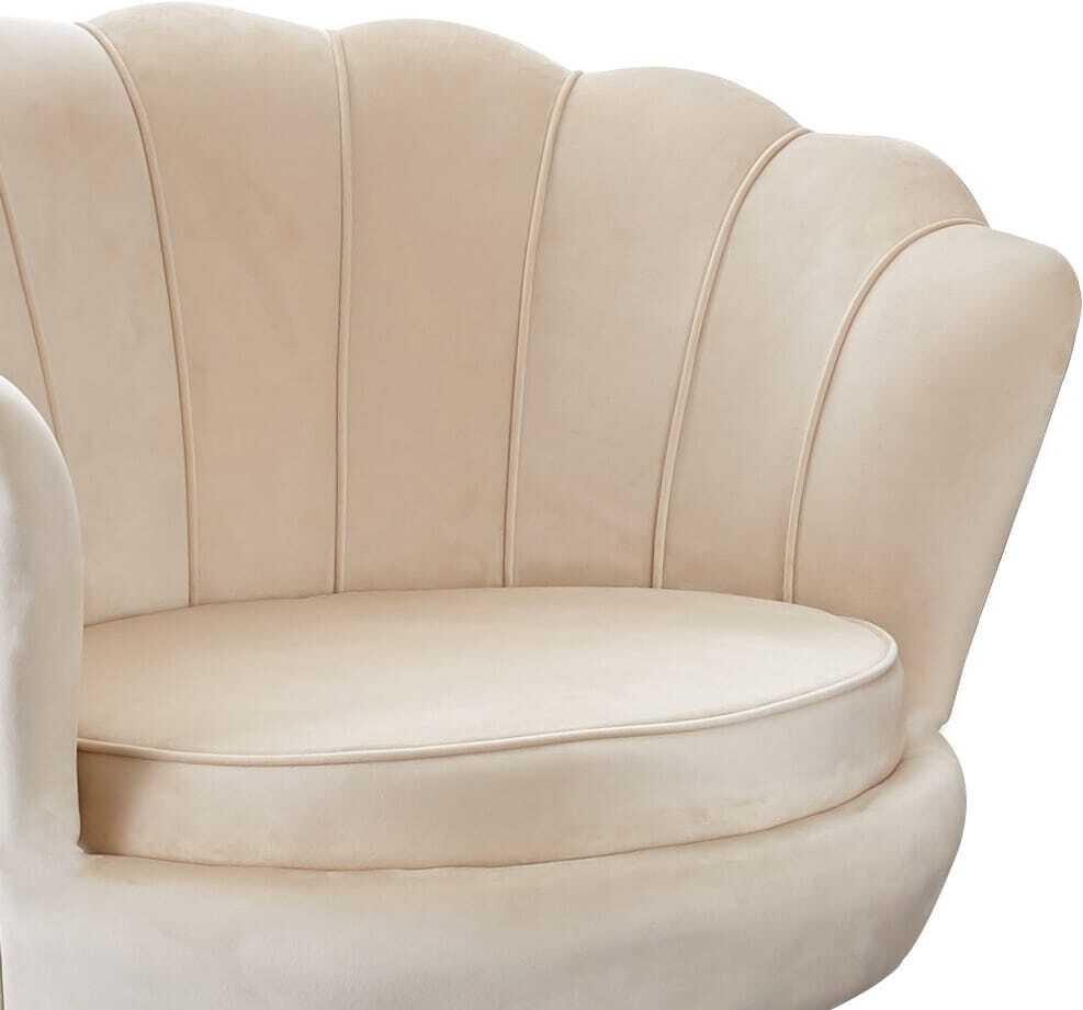 mutoni Fauteuil coquillage velours beige  