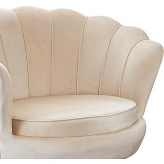 mutoni Fauteuil coquillage velours beige  