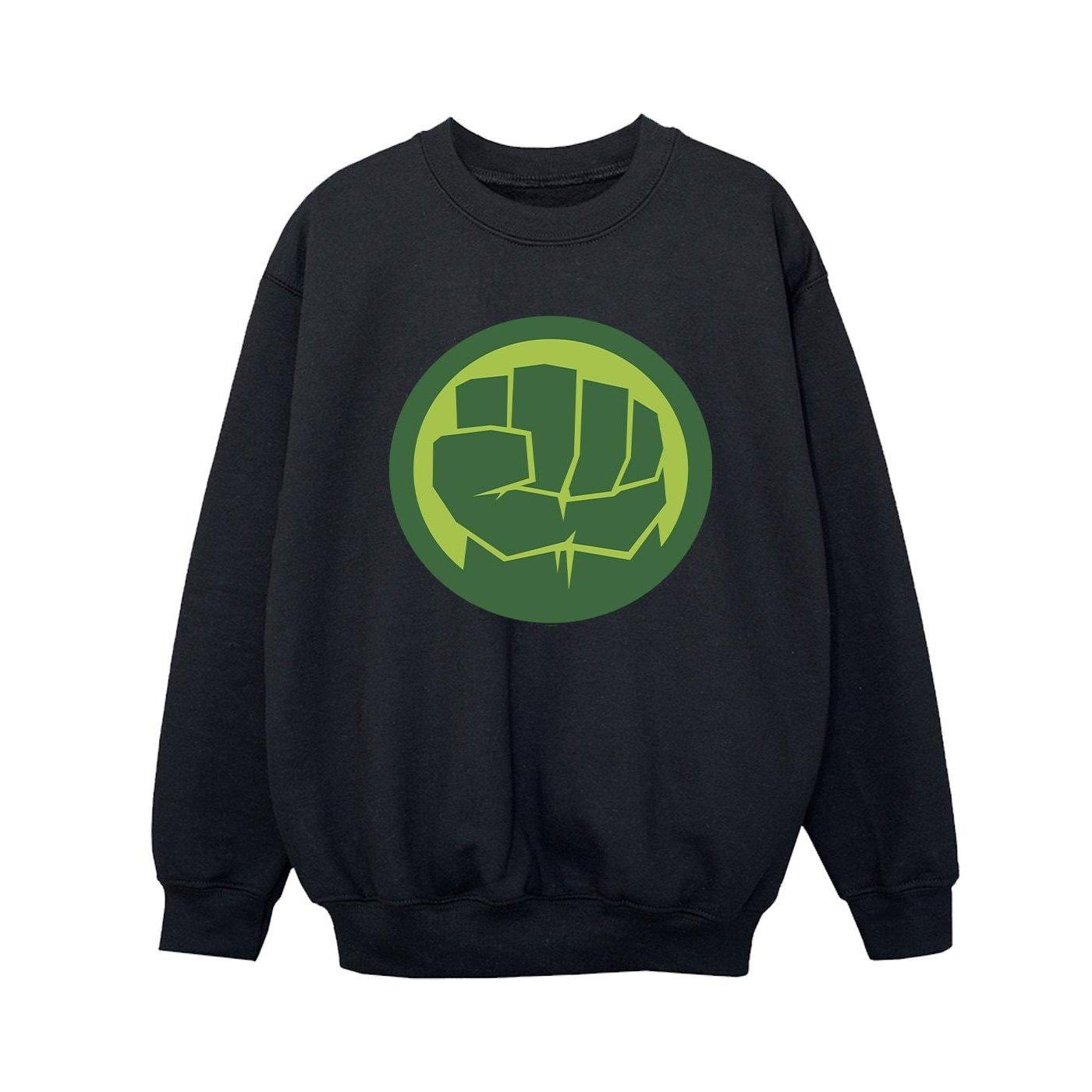 Image of Hulk Chest Logo Sweatshirt Unisex Schwarz 104