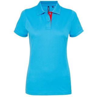 Asquith & Fox Kurzarm Kontrast Polo Shirt  