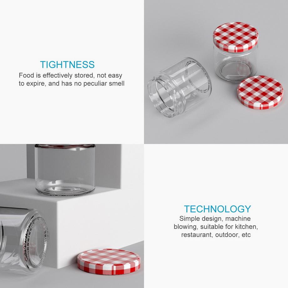 Intirilife 25 pots à confiture avec couvercle  