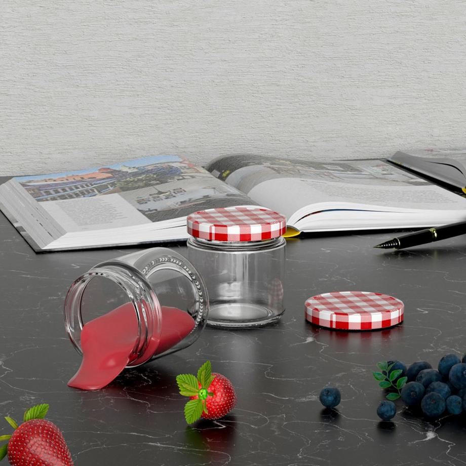 Intirilife 25 pots à confiture avec couvercle  