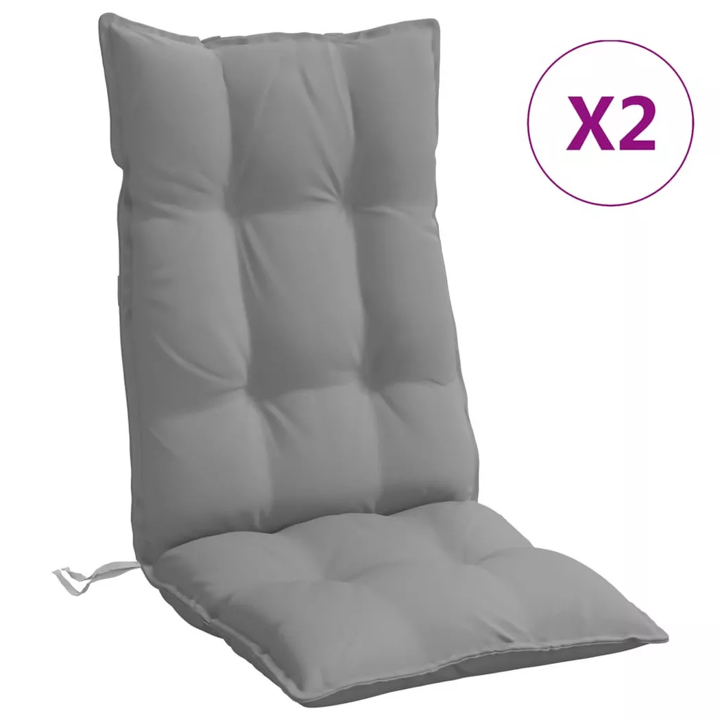 Coussins de chaise à dossier haut lot de 2 gris tissu oxford