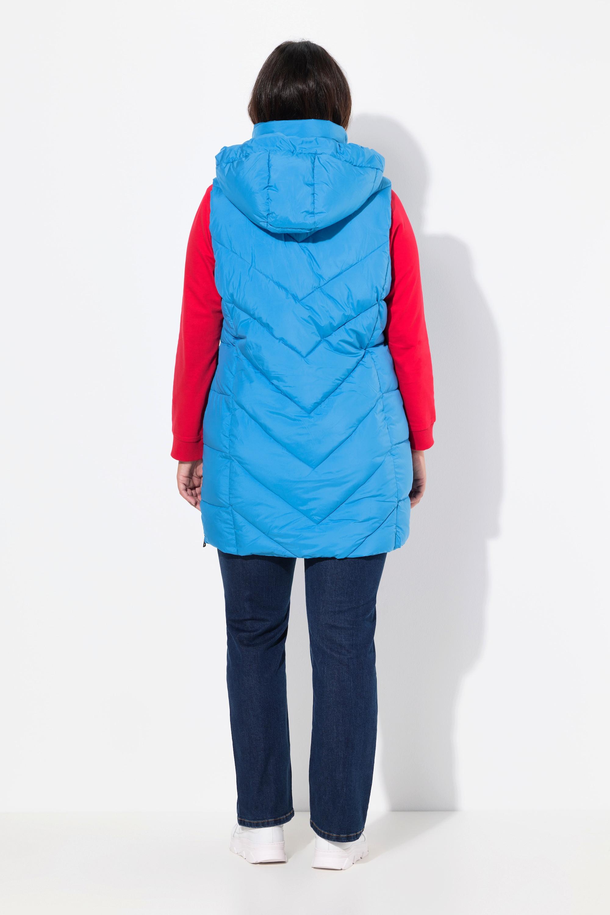 Ulla Popken Long Steppweste Wasserabweisend mit 2-Wege-Zipper  