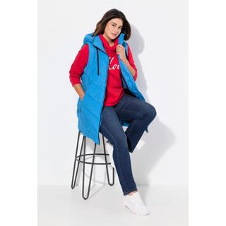 Ulla Popken Long Steppweste Wasserabweisend mit 2-Wege-Zipper  