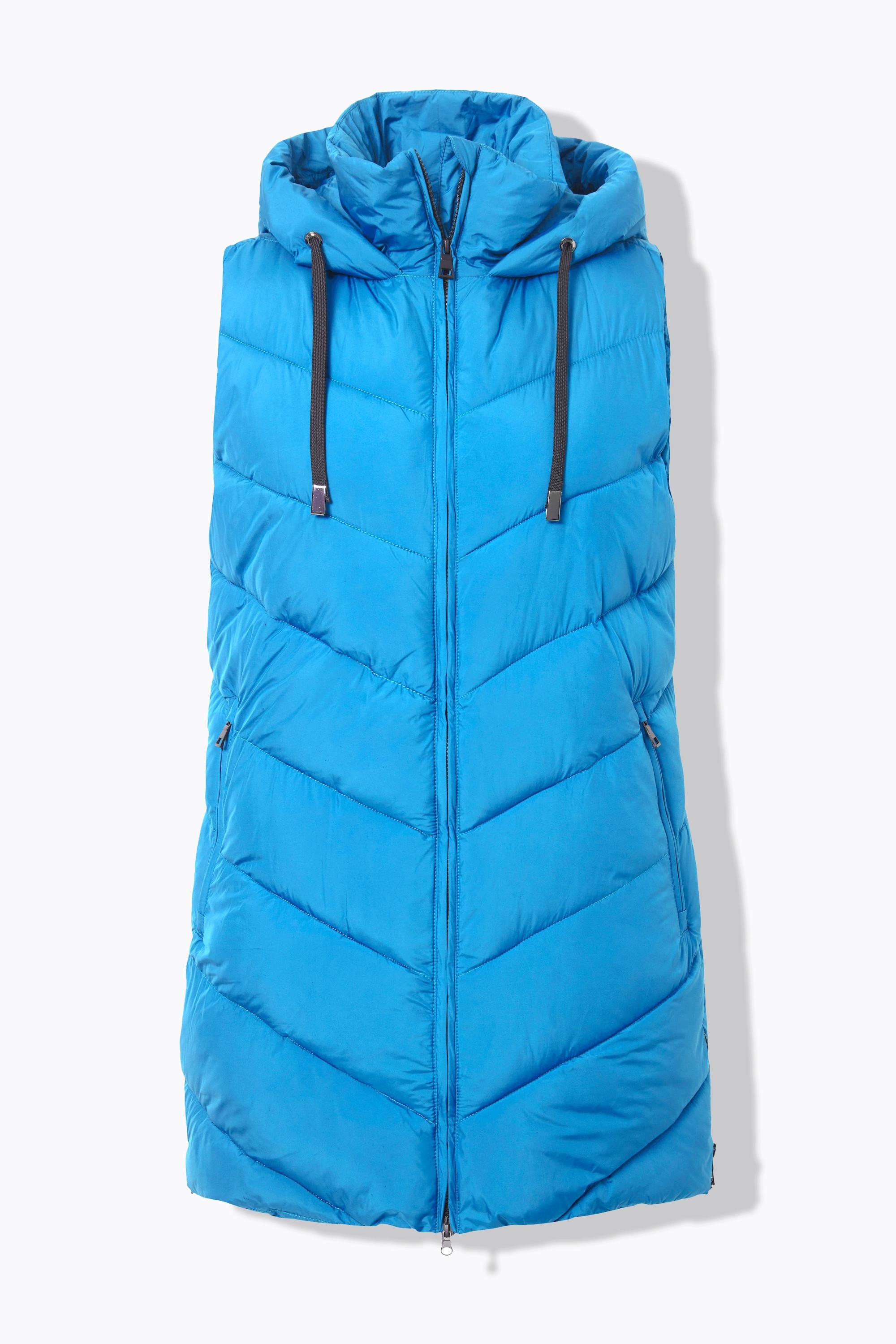 Ulla Popken Long Steppweste Wasserabweisend mit 2-Wege-Zipper  