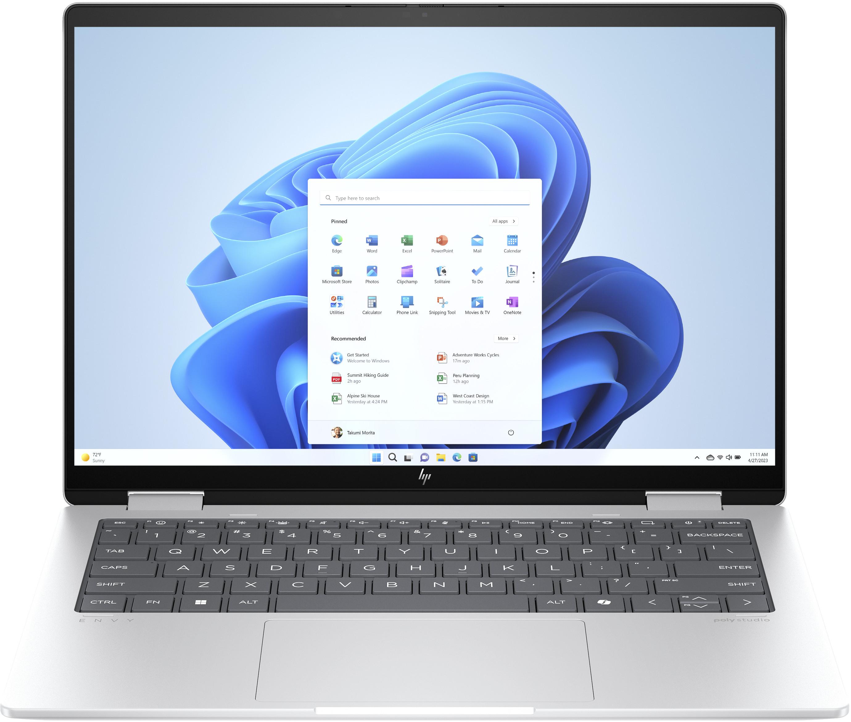 HP  ENVY x360 14-fa0650nz AMD Ryzen™ 7 8840HS Ibrido (2 in 1) 35,6 cm (14") Touch screen 2.8K 16 GB LPDDR5-SDRAM 1 TB SSD Wi-Fi 7 (802.11be) Windows 11 Home Argento 