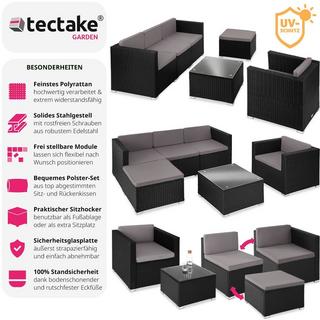 Tectake Salottino in rattan Lignano con poltrona  