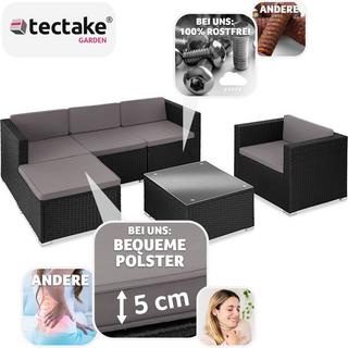 Tectake Salon en rotin Lignano avec fauteuil  