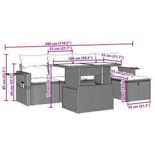 VidaXL Garten sofagarnitur poly-rattan  