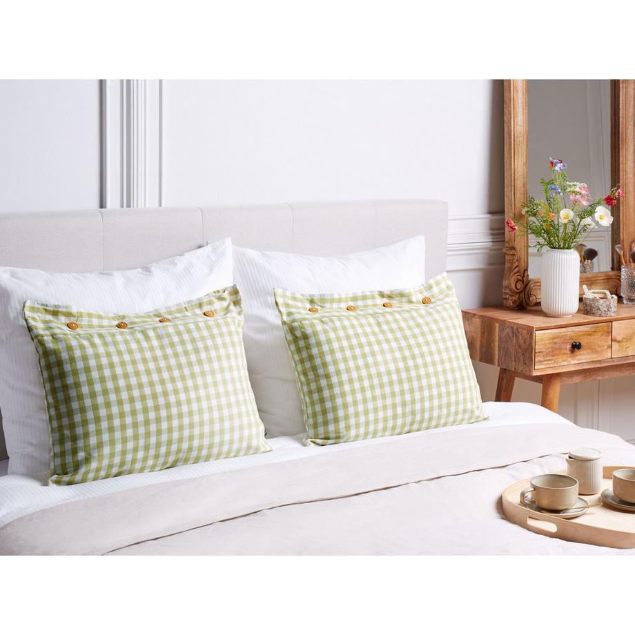 Beliani Dekokissen 2er Set aus Polyester Landhausstil TALYA  